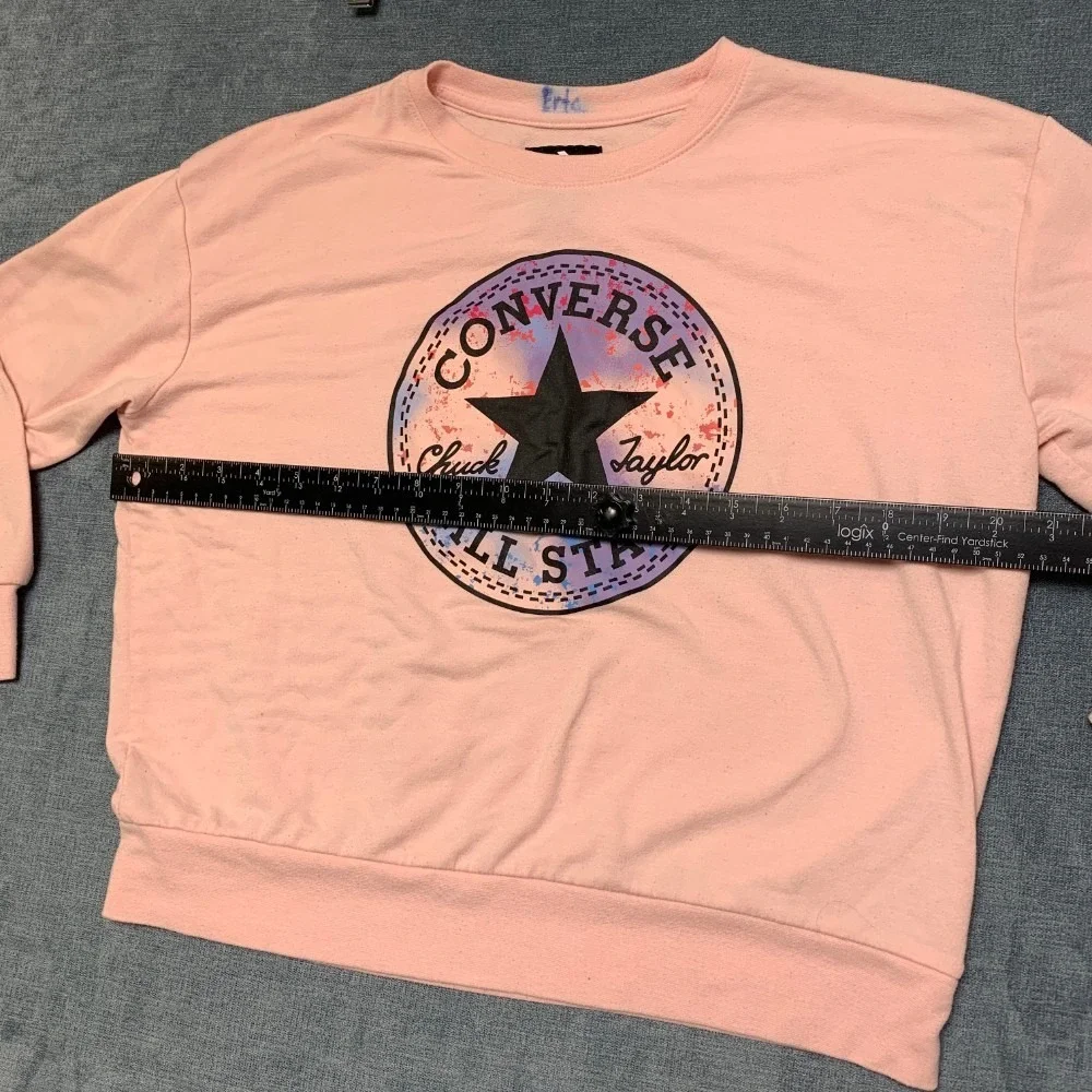 Converse Chuck Taylor All Star Sweatshirt Girls Large 12-13 Pink Fleece Lined